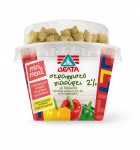 Strained yogurt 2% fat, red, yellow and green peppers & Cretan rusks