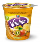DELTA Vitaline skimmed yoghurt dessert with tropical fruits & cereals 380g